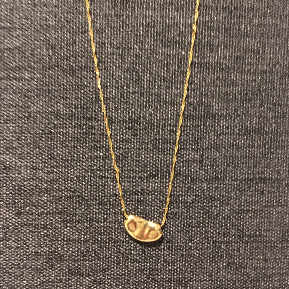 Gold bean necklace & gold pineapple charm